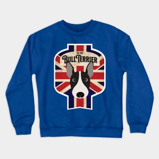 English Bull Terrier - Distressed Union Jack Beer Label Design Crewneck Sweatshirt